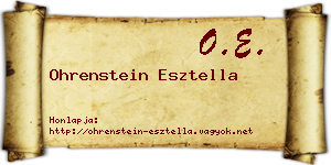 Ohrenstein Esztella névjegykártya